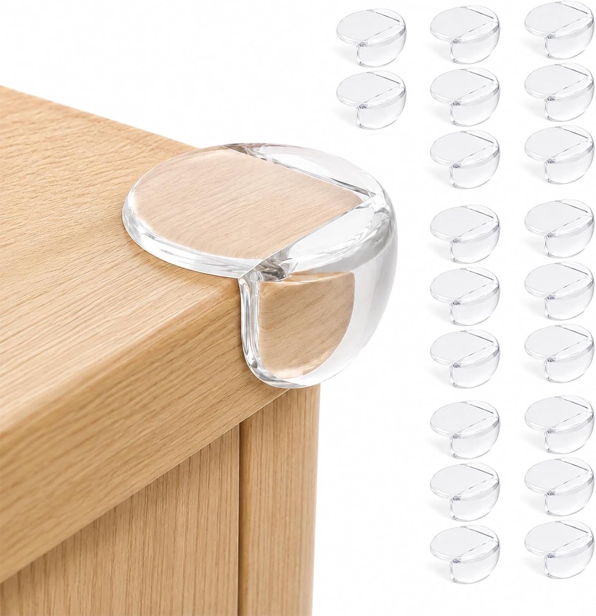 24 Stuks Hoekbeschermers Zelfklevend Transparant PVC Rond voor Meubels
