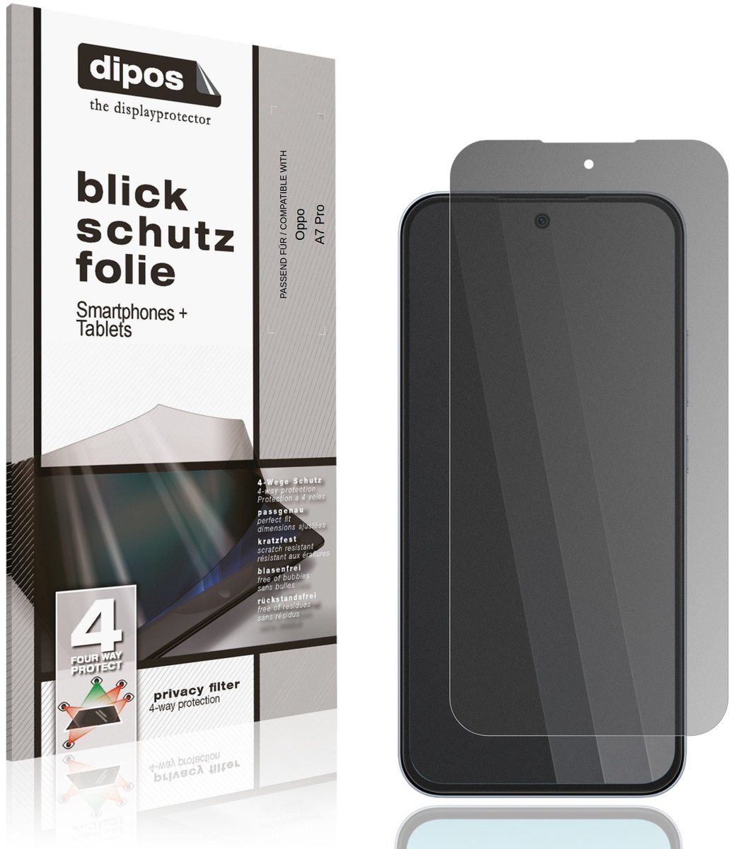 dipos – Matte Privacy Screenprotector geschikt voor Oppo A7 Pro | Anti-Spy Beschermfolie