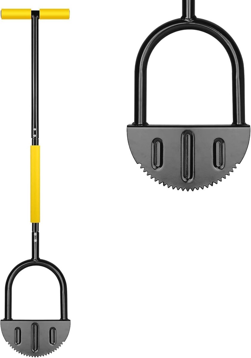 Randsnijder voor gazon, 110 cm, T-handvat, graskantensnijder met halve maan zaagtand voor paden, perken, gazon, erf