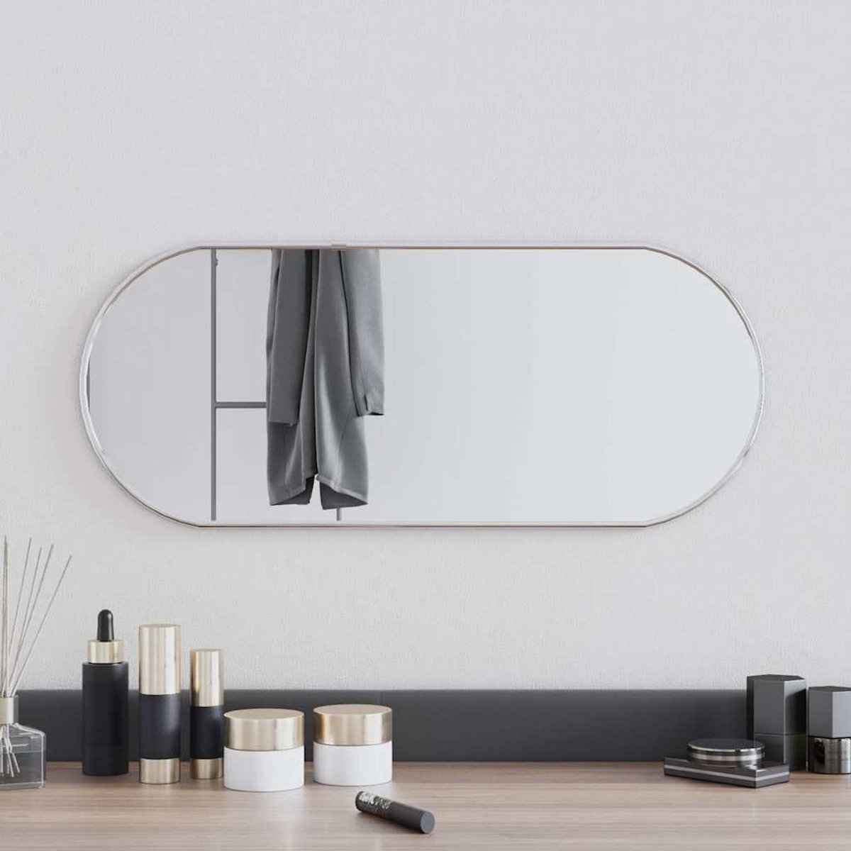 Wandspiegel zilver 60x25 cm
