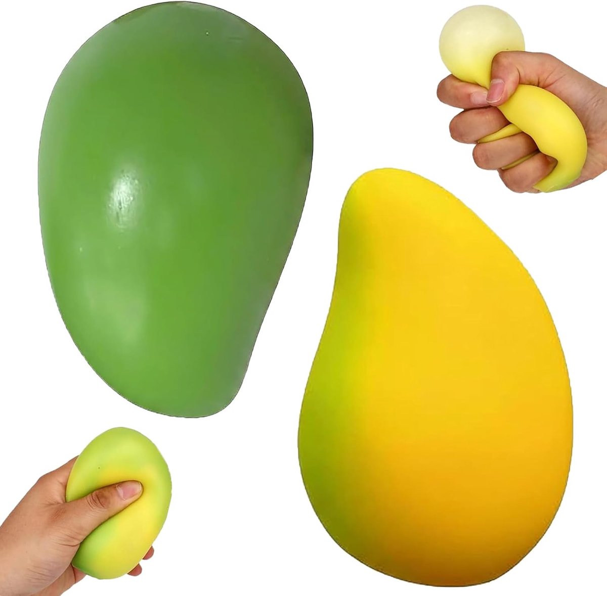 2 stuks kleurveranderende mango anti-stress-ballen voor volwassenen (groen)