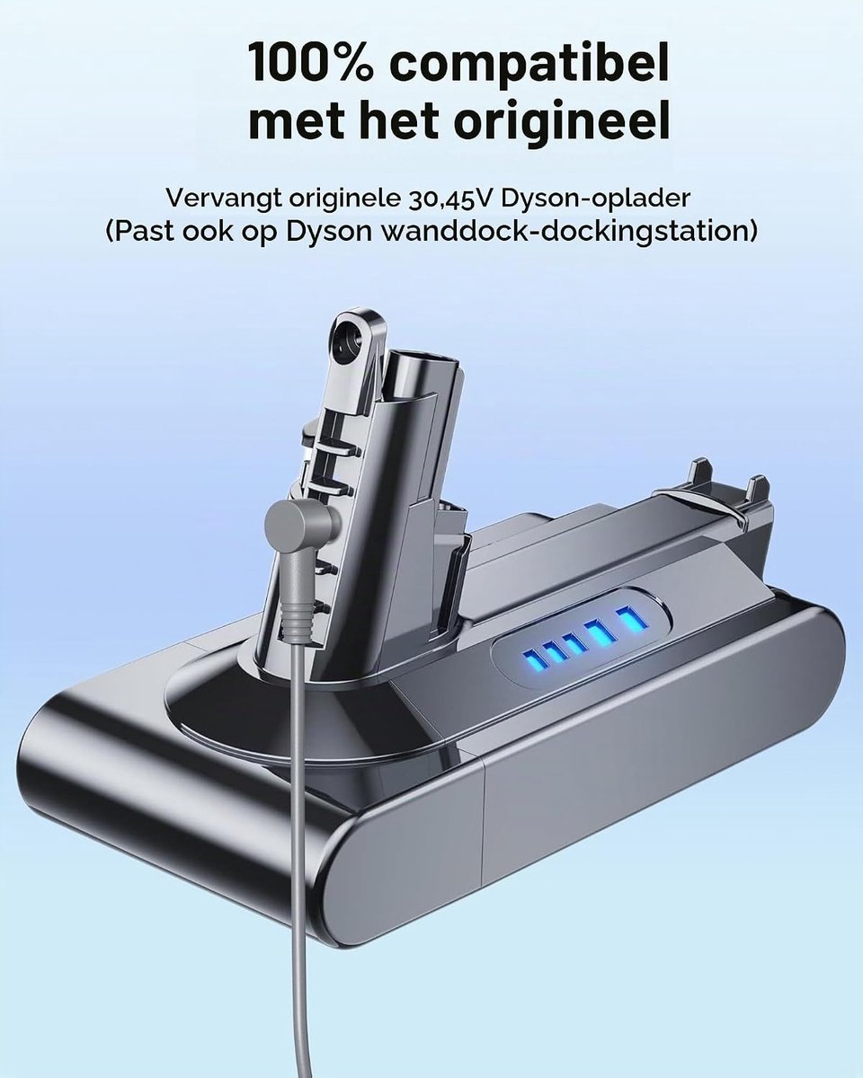 Oplaadbare AC Adapter 30.45V 1.1A voor Dyson V10 V11 V12 V15 en Cyclone Motorhead, Batterij Vervanging en Oplaadstation