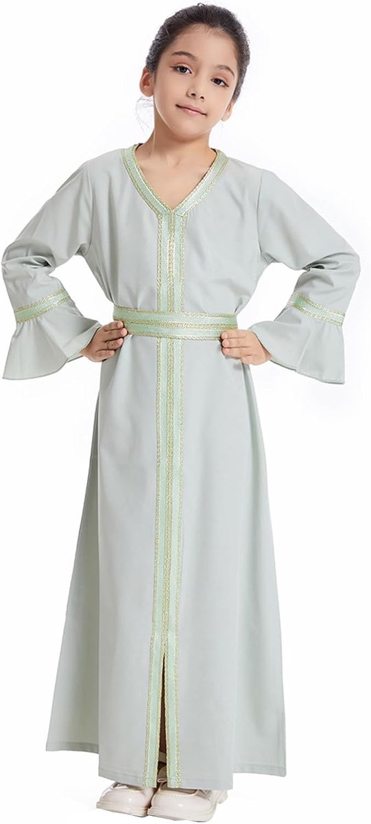 Maxi-gebedskleding voor meisjes, lange mouwen, Abaya-jurk