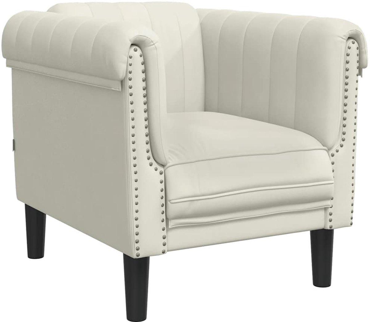 vidaXL Fauteuil - fluweel - crèmekleurig