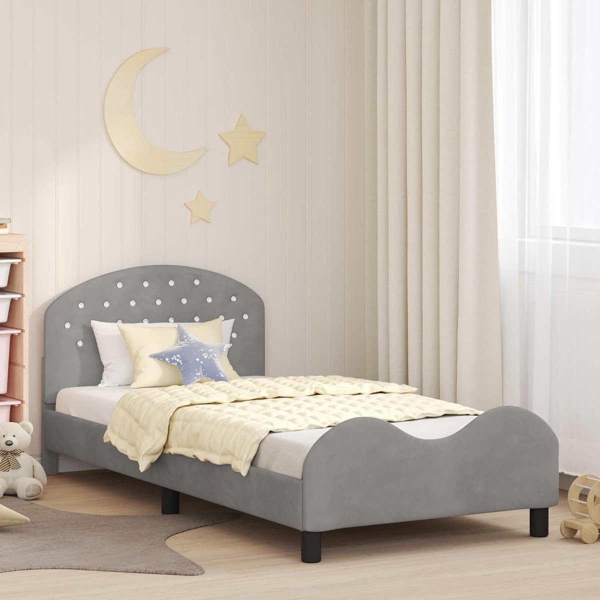 Houten lattenbodem Modern slank design Lichtgrijs 90 x 200 cm