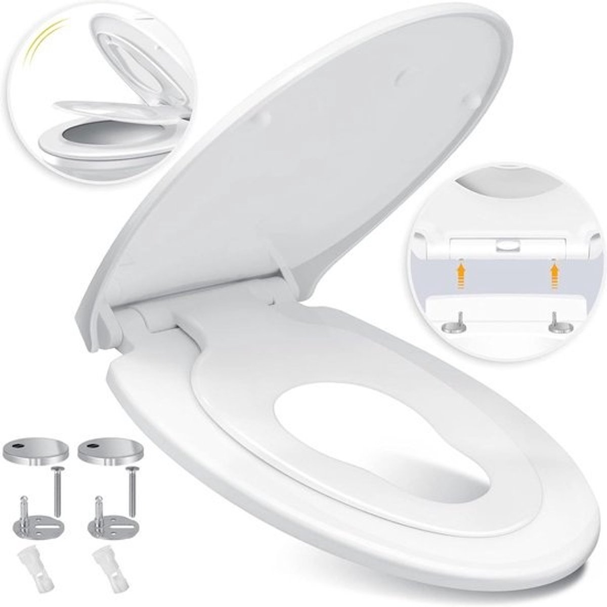 Toiletbril - met softclose - en snelsluiting | Duroplast-wc-deksel | Eenvoudige montage - duurzaam