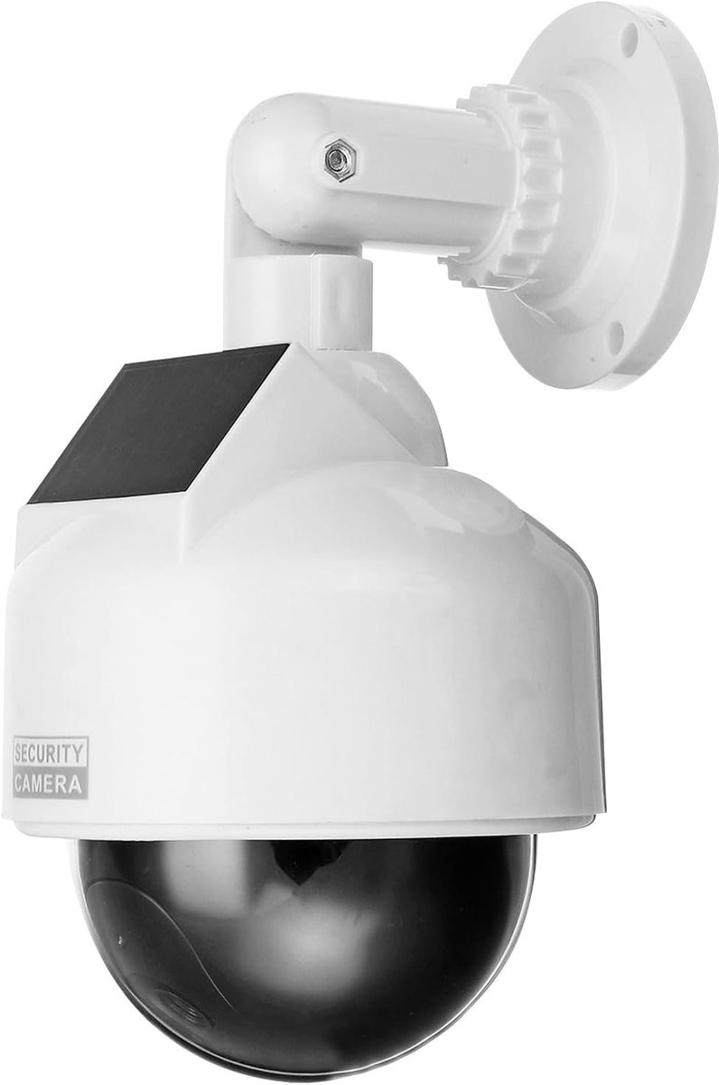 Snel draaiende nepcamera met zonne-energie en rode knipperled, waterdicht voor binnen en buitengebruik