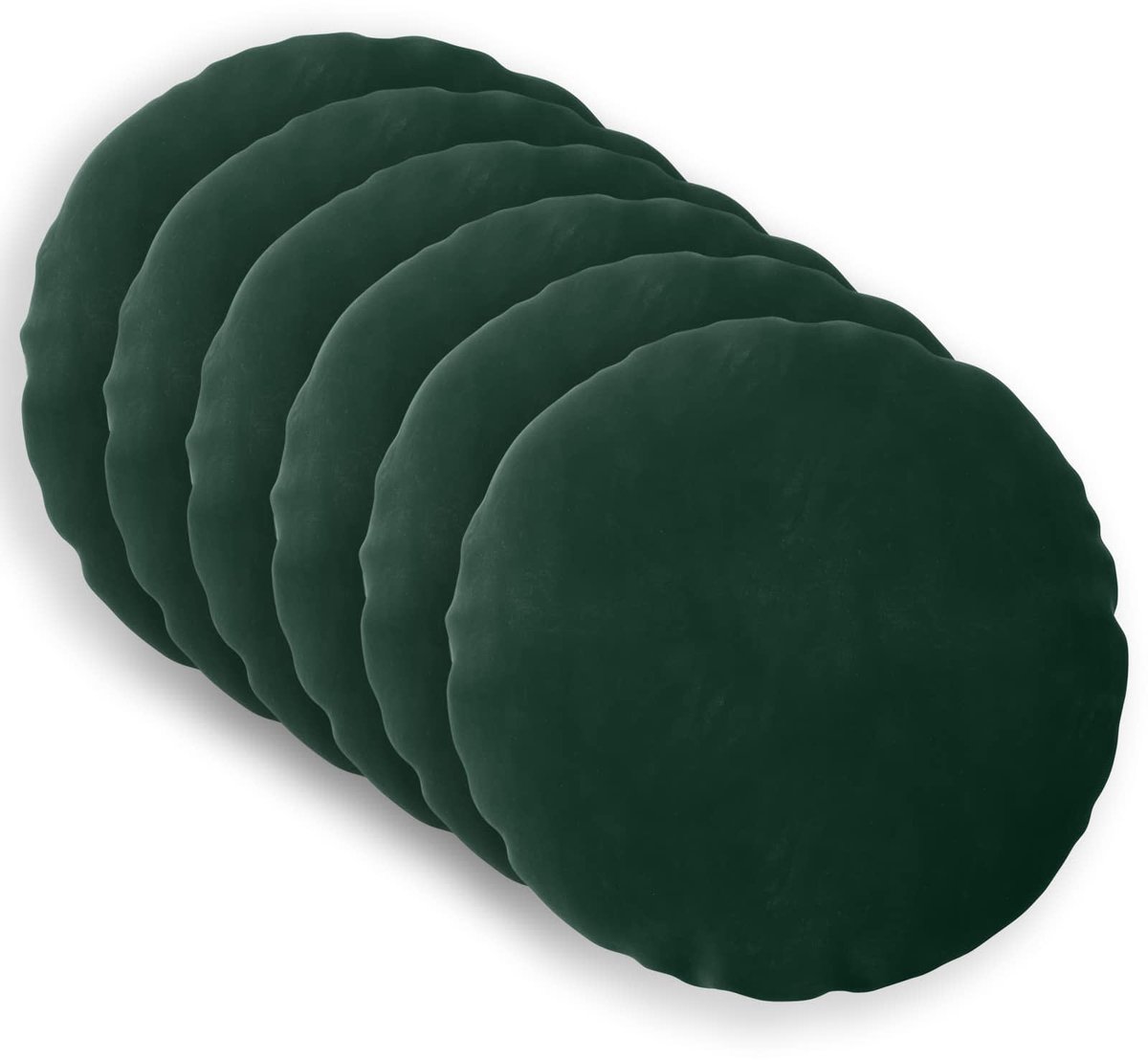 vidaXL Dekenkussen - 6 - st - HEERLEN - Donkergroen - Diam. - 40 - cm - fluweel
