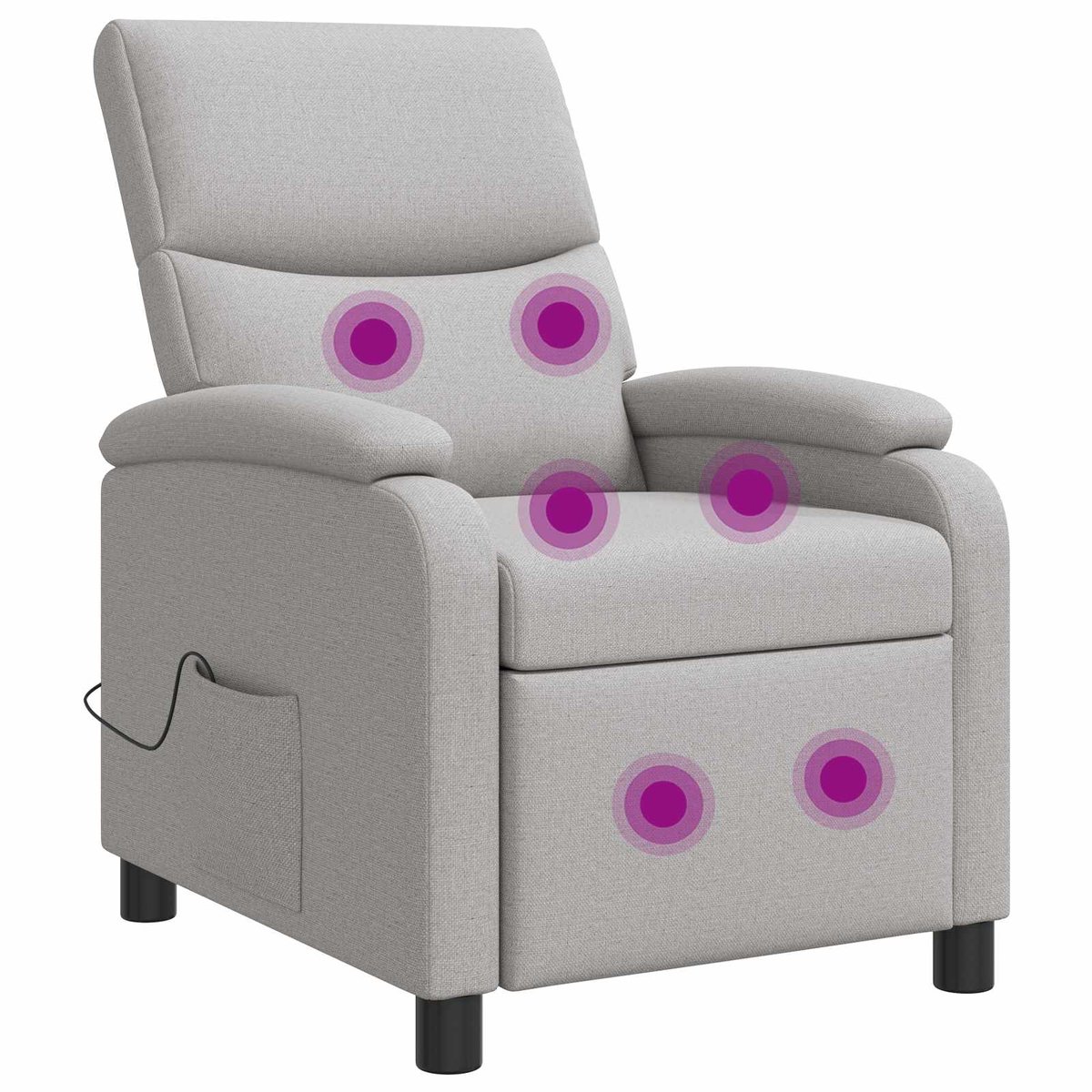 vidaXL Massage - Relaxstoel - Wolkgrijs - Stof Wolkengrijs