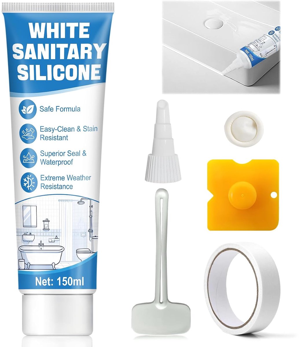Miioto 150ml Silicone Seal, White, Bathroom, Sanitary Silicone - ShopVlot