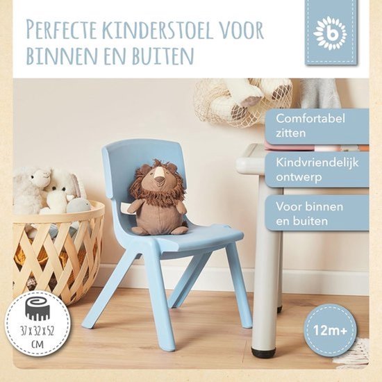 Kinderstoel voor binnen en buiten - Stapelbaar en ergonomisch - Zithoogte ca. 25 cm — afbeelding 3