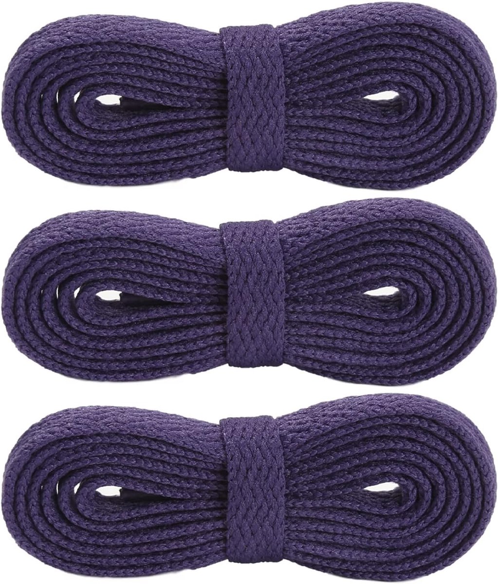 3 Paar Platte Schoenen Kant - Duurzame Polyester Gekleurde Veters Vervangende Schoenveters voor Casual Schoenen Trainers Wandelschoenen