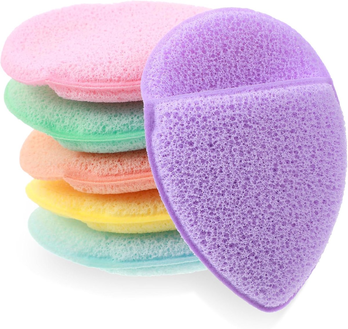 Sponzen voor het wassen van gezicht, Shimmeroo exfoliërende gezichtsspons - reiniging en exfoliërende wasbare herbruikbare make-up remover reinigingsbladerdeeg voor gezichtsreiniging