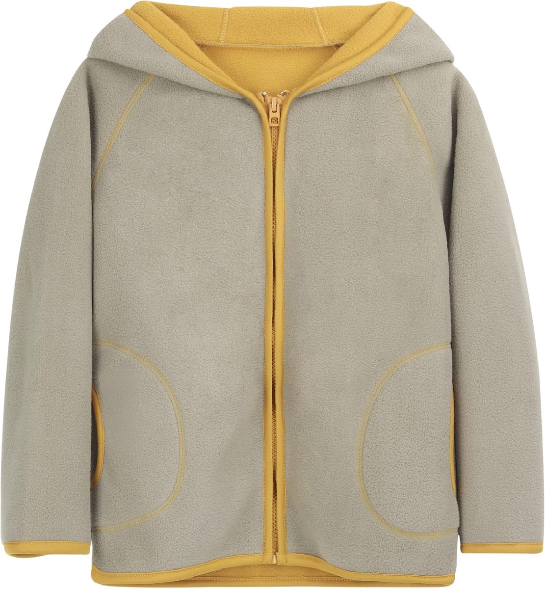Jas Polar Fleece Dubbele Laag Winter Kinderen Kind Rits Hoodie Outdoor Jongens Meisjes Lange Mouw Bovenkleding, Geel Groen 100