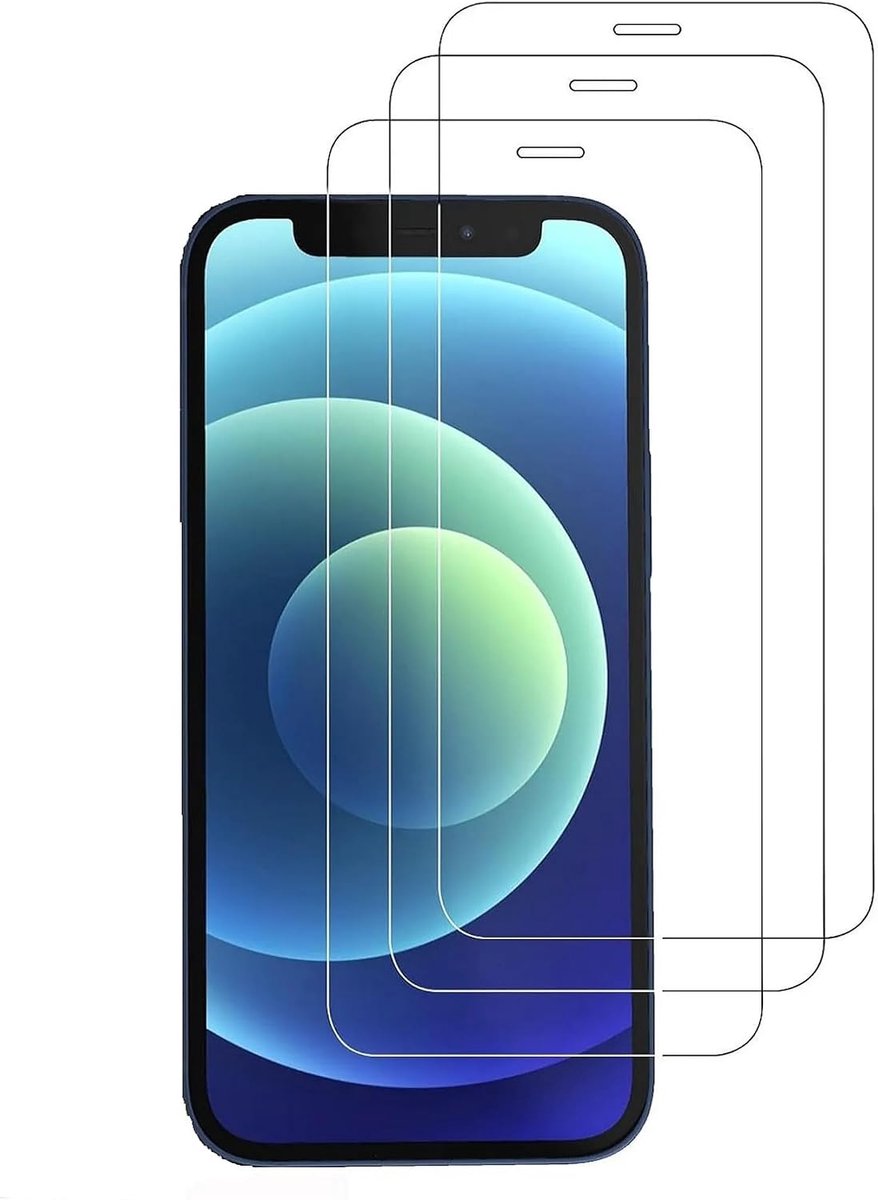 Pack van 3 gehard glas schermbeschermer voor iPhone 12 Mini schermbeschermer film anti-kras 9H hardheid HD schermbeschermer 13,7 cm mobiele telefoon hardheid glas ultrahelder ultrabestendig