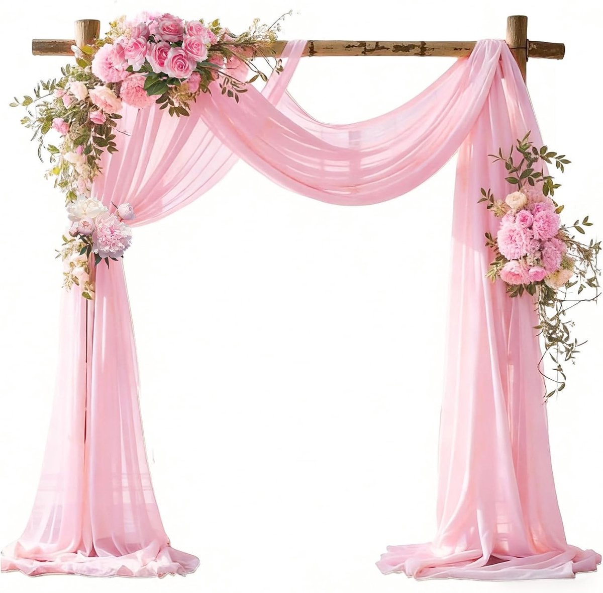Elegante Drape Wedding Arch in Roze, 75 x 800 cm, Tulle Decoratie voor Bruiloften, Ceremonies en Feesten