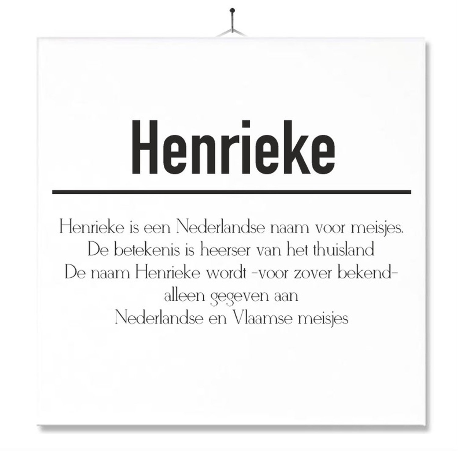 MC Living Tegel Met Opdruk | Betekenis | Kado | Cadeau | Met Naam - Henrieke Multi-Color
