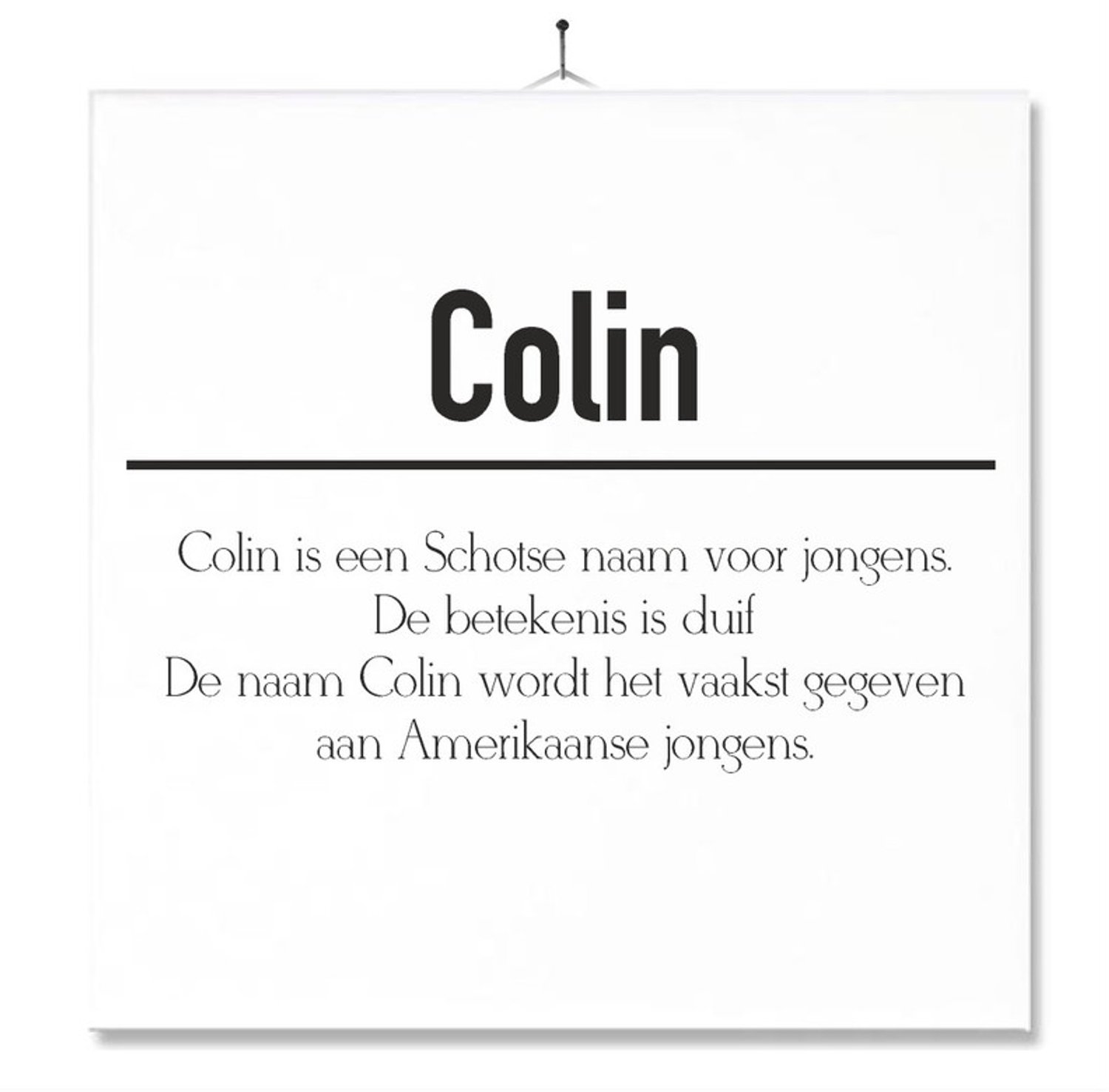 MC Living Tegel Met Opdruk | Betekenis | Kado | Cadeau | Met Naam - Colin Multi-Color