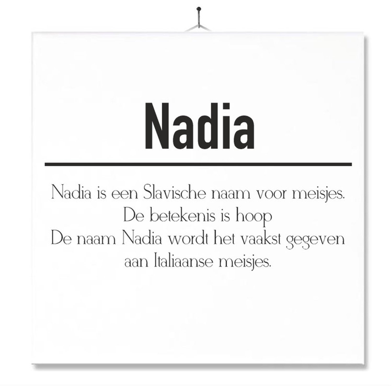 MC Living Tegel Met Opdruk | Betekenis | Kado | Cadeau | Met Naam - Nadia Multi-Color