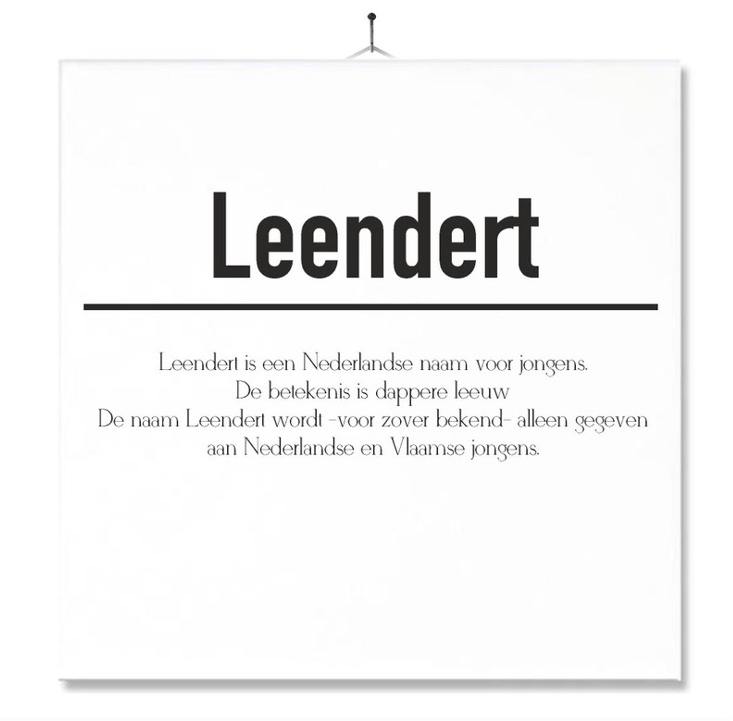 MC Living Tegel Met Opdruk | Betekenis | Kado | Cadeau | Met Naam - Leendert Multi-Color
