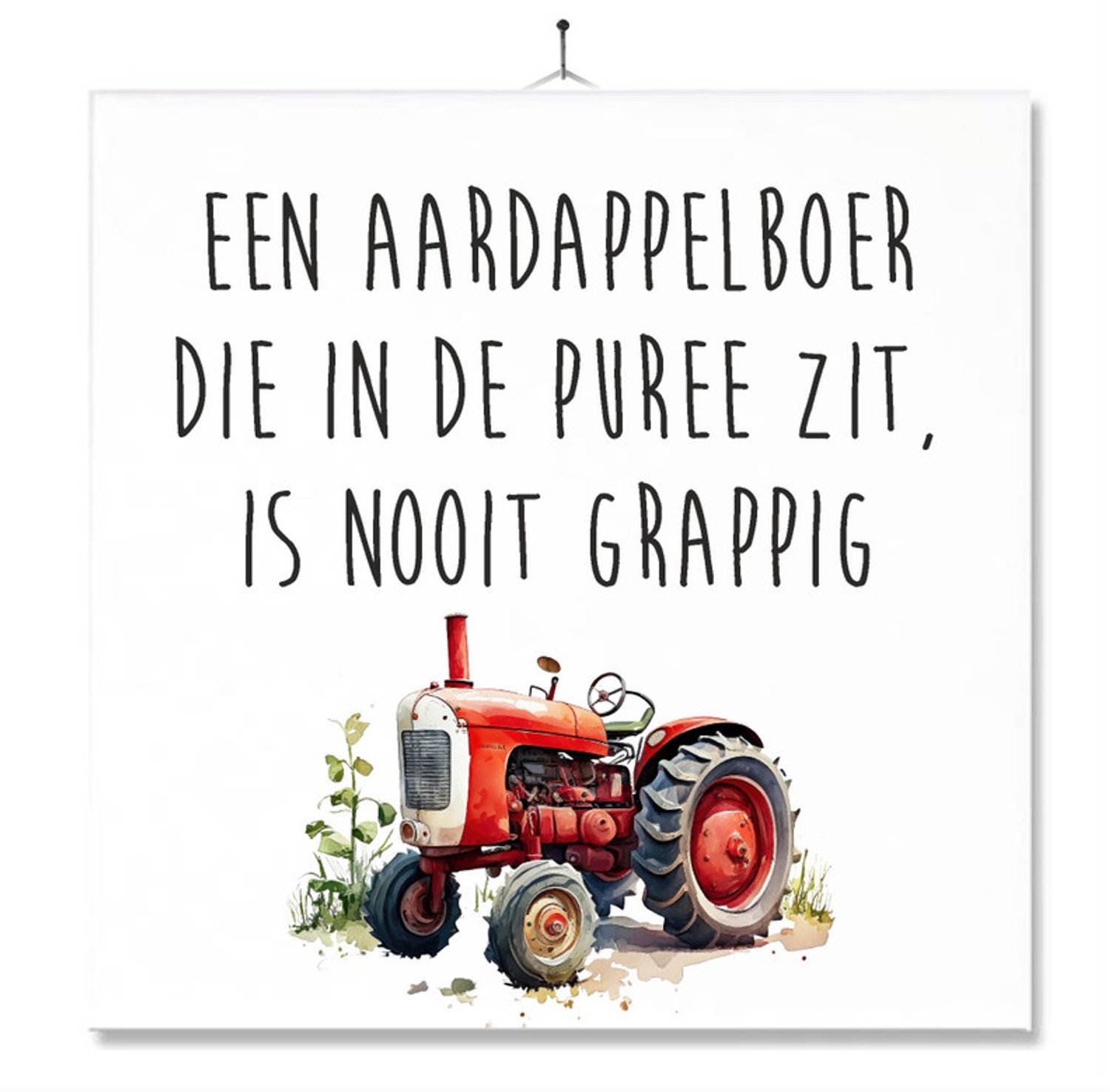 MC Living Tegel Met Opdruk | Boeren | Boer | Agrarier | Een aardappelboer die in de puree zit Multi-Color