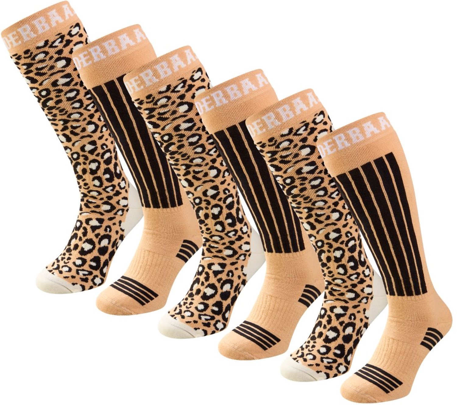 Poederbaas Dames Skisokken 6 Paar Sand Beige