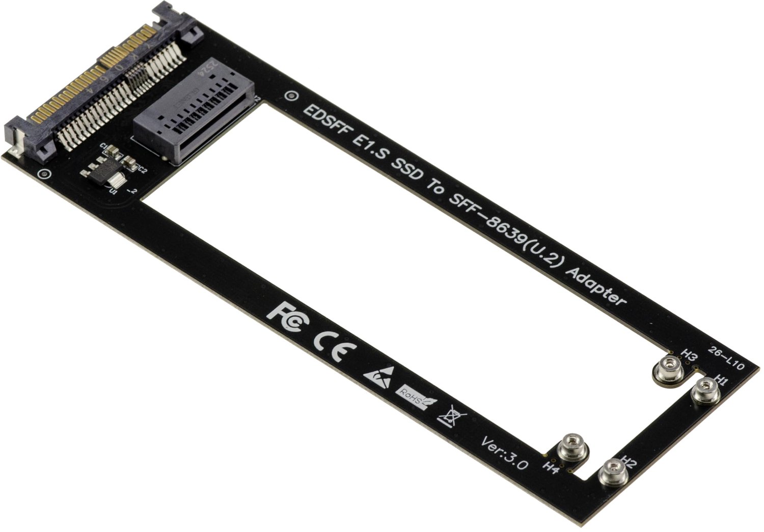 EDSFF E1.S NVMe PCIe Gen4 SSD Adapter naar U.2 Interface