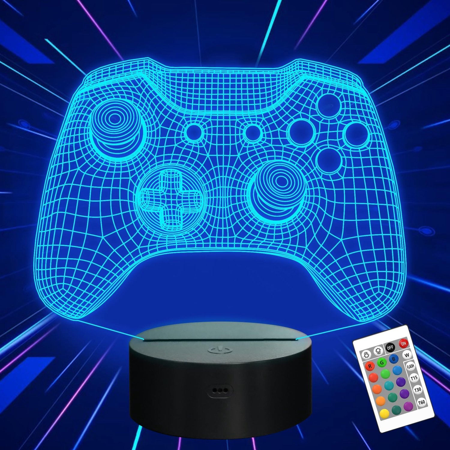 3D Illusie Lamp in Gamepad Vorm