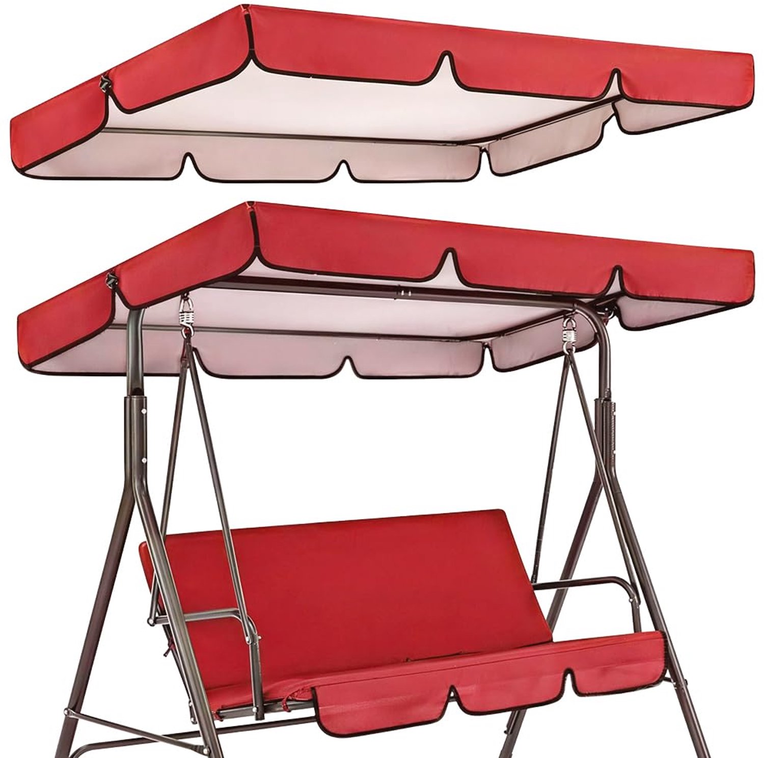 Vervangend Dak voor Tuinschommel - Donkerrood 195 x 125 cm