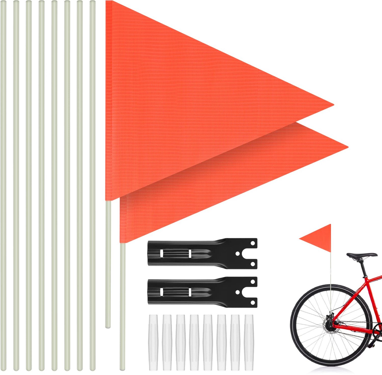 Set van 2 Fietsvlaggen voor Kinderen met Verstelbare Stang