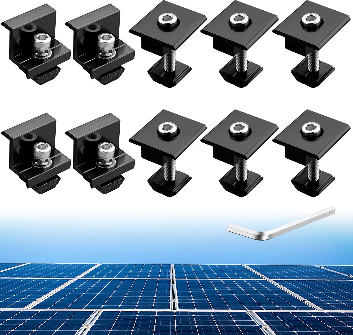 Set van 10 Solar Paneel Bevestigingsmaterialen met Klemmen