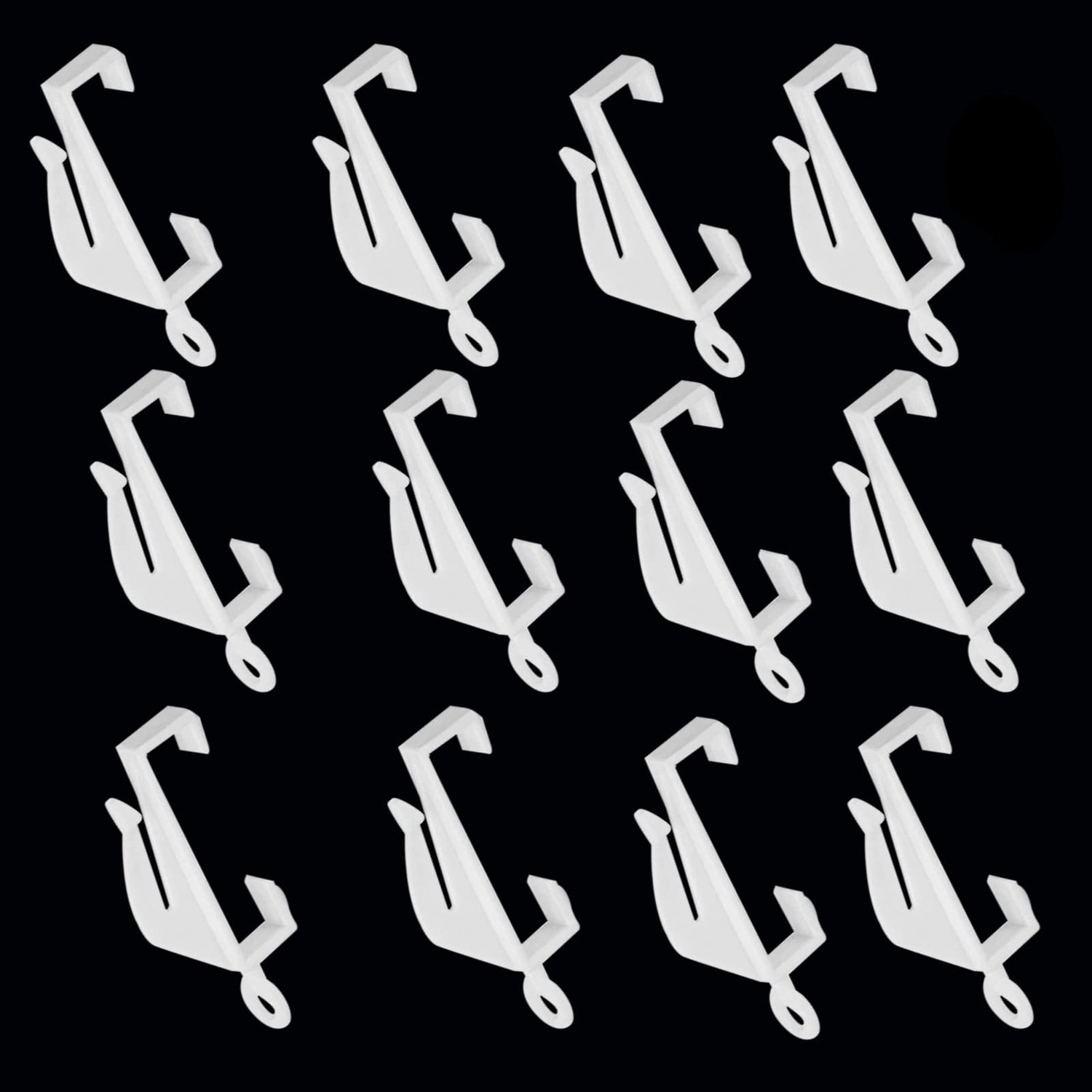 Gordijnhaken 100 Stuks - Gordijnringen - Gordijn glijders - Plooihaken - Kunststof - 50 mm Hoog, 6 mm Breed - Gordijnrailglijders