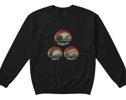 Burrito Sweater – BURRITO TACO TAQUITO – Eten Outfit – Unisex Sweater voor Dames & Heren – Leuk Cadeau voor Food Lovers