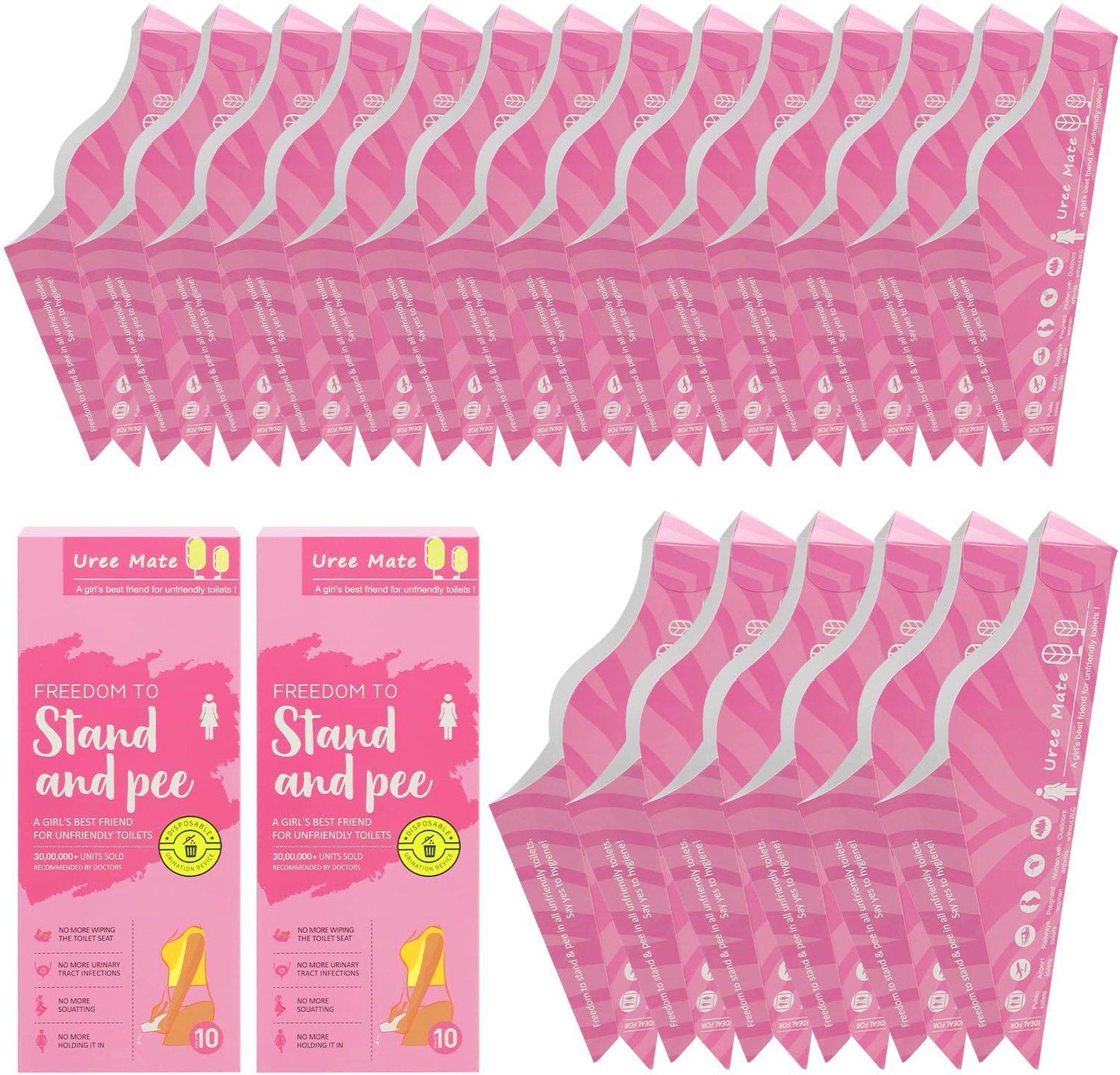 Urinella 20 Stuks - Draagbaar Waterdicht Urinoir - Wegwerp Urinetrechter - Hygiënisch Voor Reizen - Outdoor Activiteiten - Comfortabel Gebruik