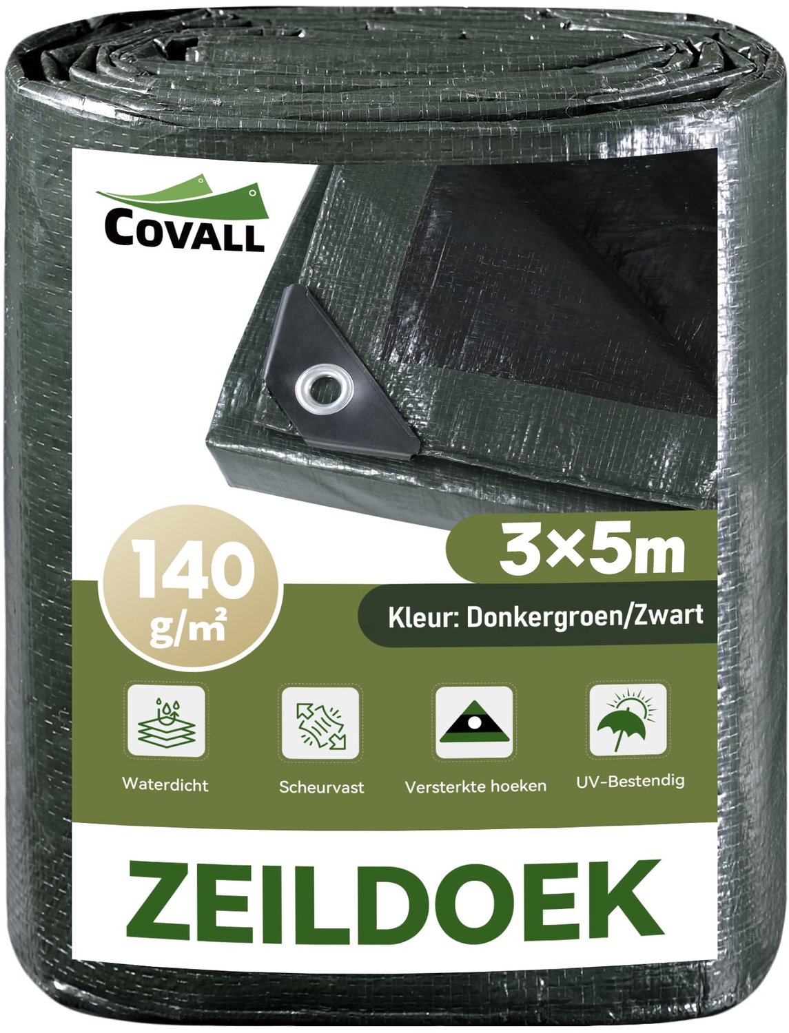 Zeildoek 3x5m - Waterdicht, UV- en Scheurbestendig