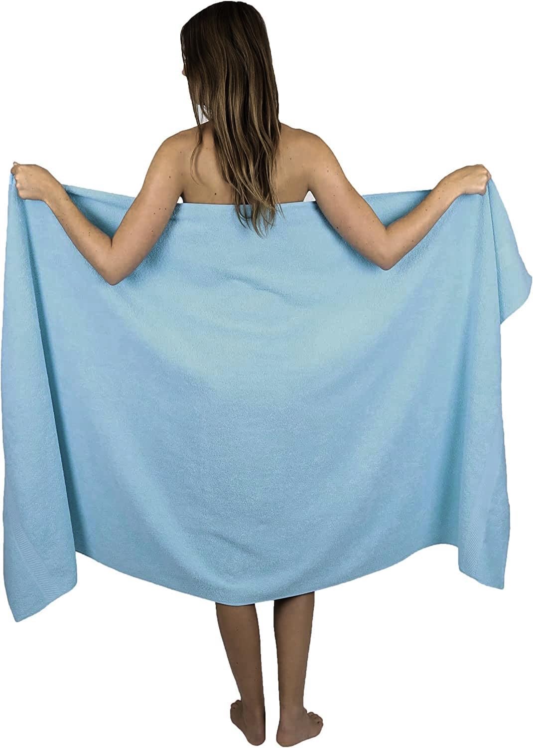 Extra Groot Badlaken 100x200cm - Super Absorberend Katoen 600gsm - Hemelsblauw