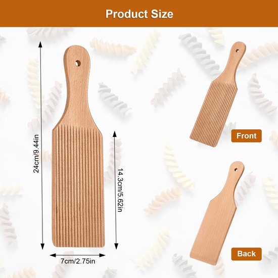 Houten Gnocchi en Pasta Bord met Schraper voor Thuisbakken — afbeelding 4