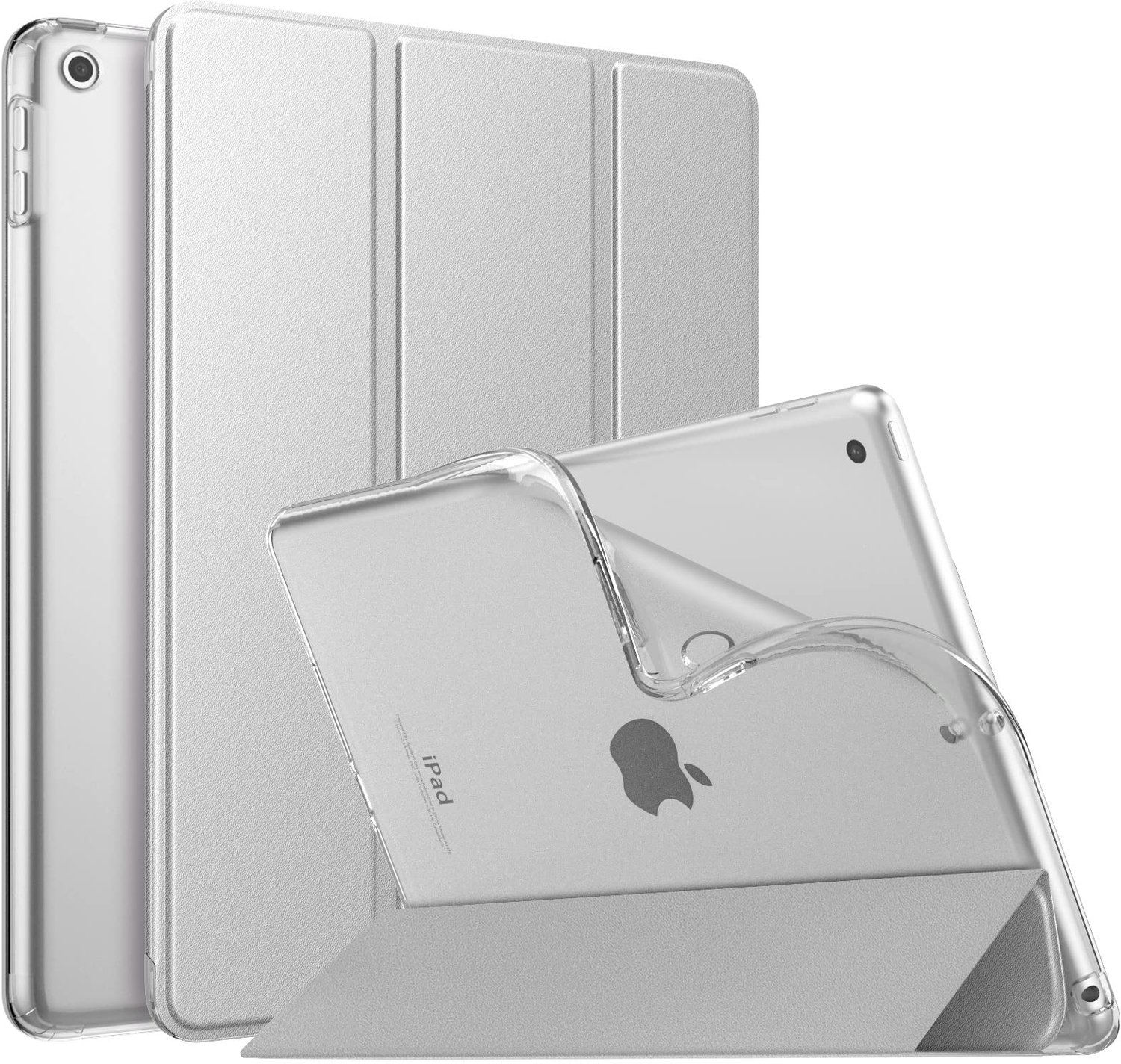iPad Hoes - Zachte Frosted Achterkant - Standfunctie - Auto Wake/Sleep - Geschikt voor iPad 9e/8e/7e Generatie - 10.2 Inch - Tablethoes