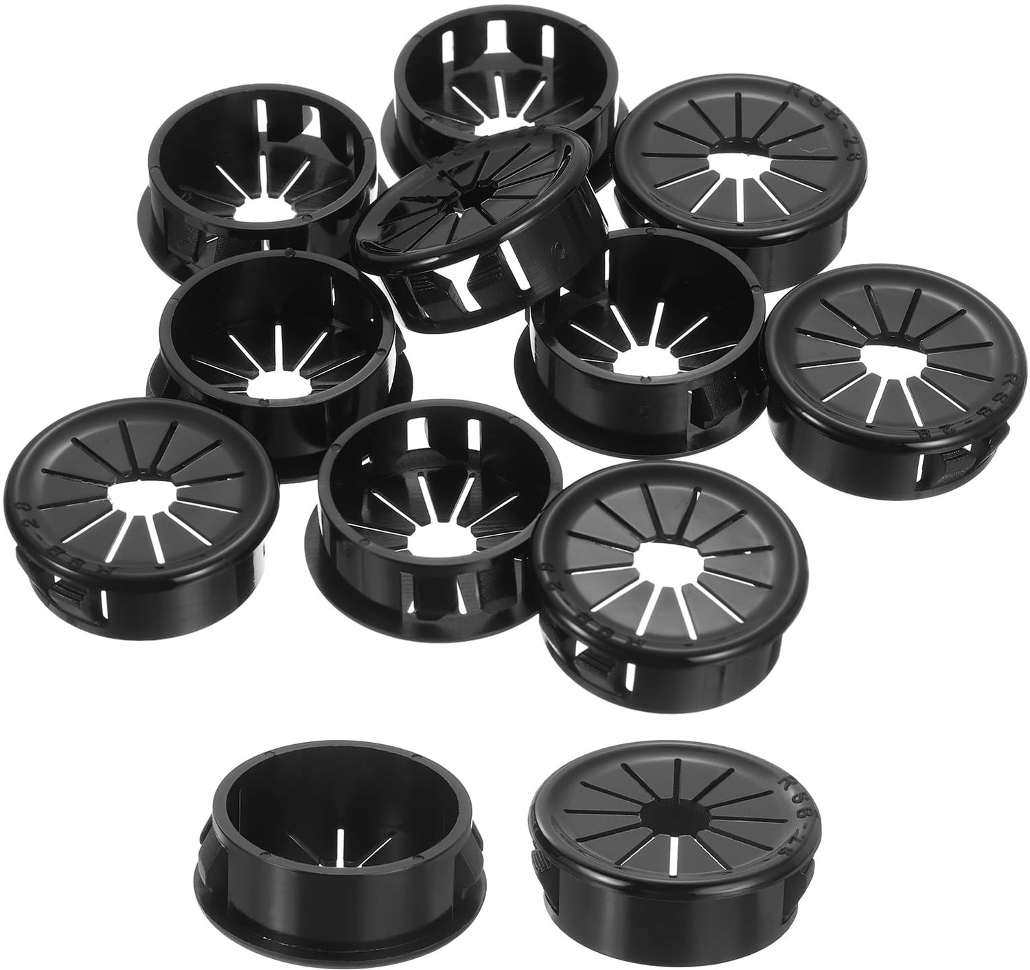 12 Stuks Snap Bus Grommet voor Kabelbeheer - Nylon Snap-in Grommets met Sluiting