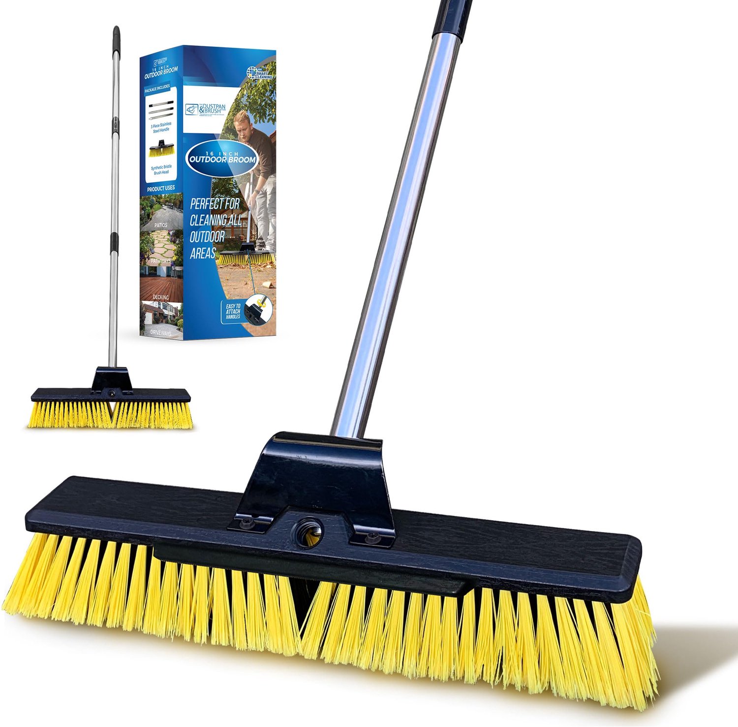 Stevige Tuinveger met Metalen Handgreep van 16 Inch
