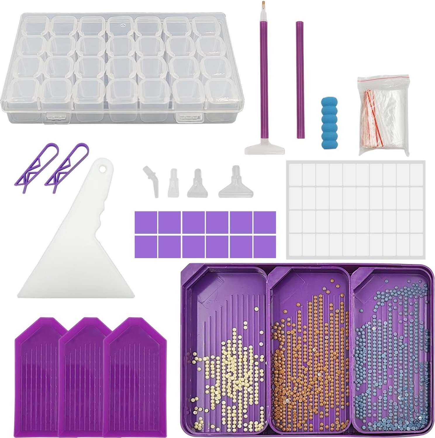 108-Delige Diamant Schilderen Kit met Opslagbox
