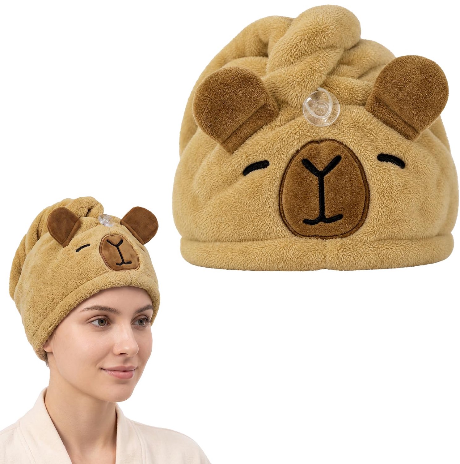 Microvezel Haarturban Handdoek - Sneldrogend en absorberend - Bruin