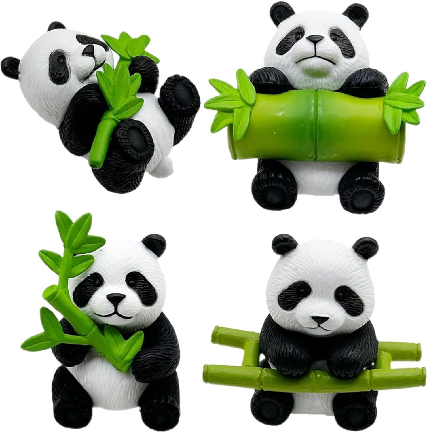 Set van 4 Miniatuur Panda Decoraties