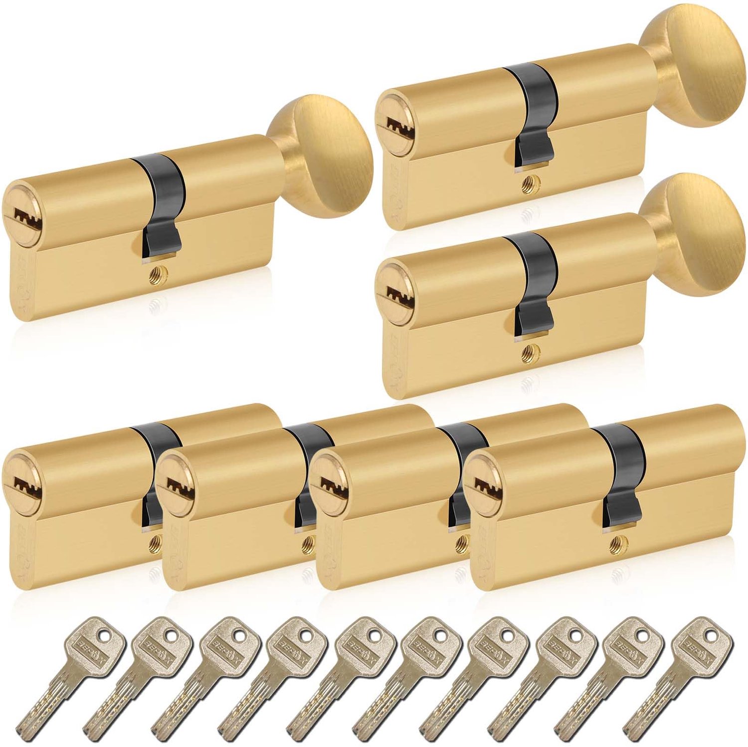 Euro cilinderslot set - 4 en 3 inch met sleutels