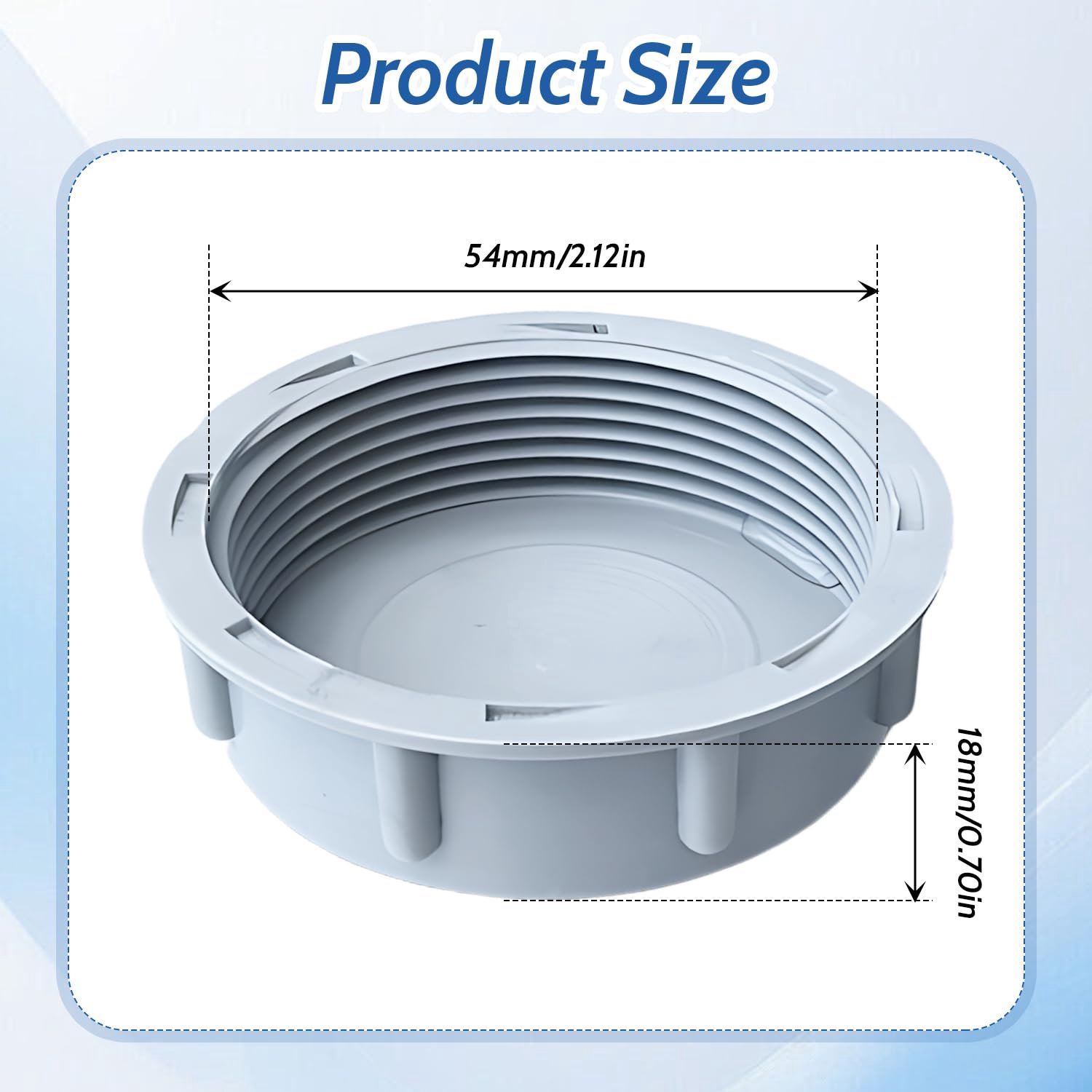 Set van 2 Plastic Einddoppen voor Afvoerbuizen (54mm)