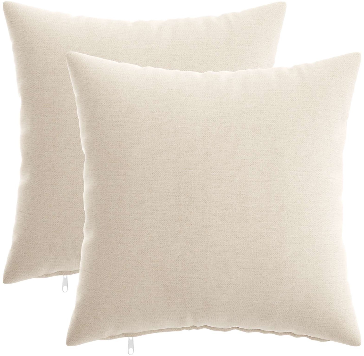 vidaXL Dekenkussen - 2 - st - HEERLEN - Crèmekleurig - 50 - x - 50 - cm - Chenille - Stof