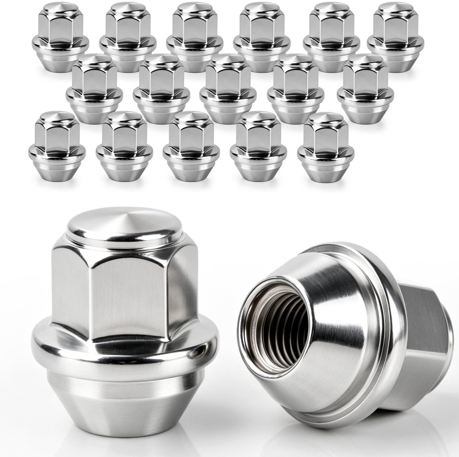 Set van 16 Legering Wielmoeren M12 x 1,5 Chroom