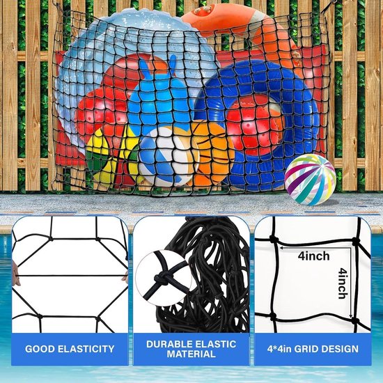Pool Toy Organizer, Netto Heavy Duty, Elastisch gaas — afbeelding 2