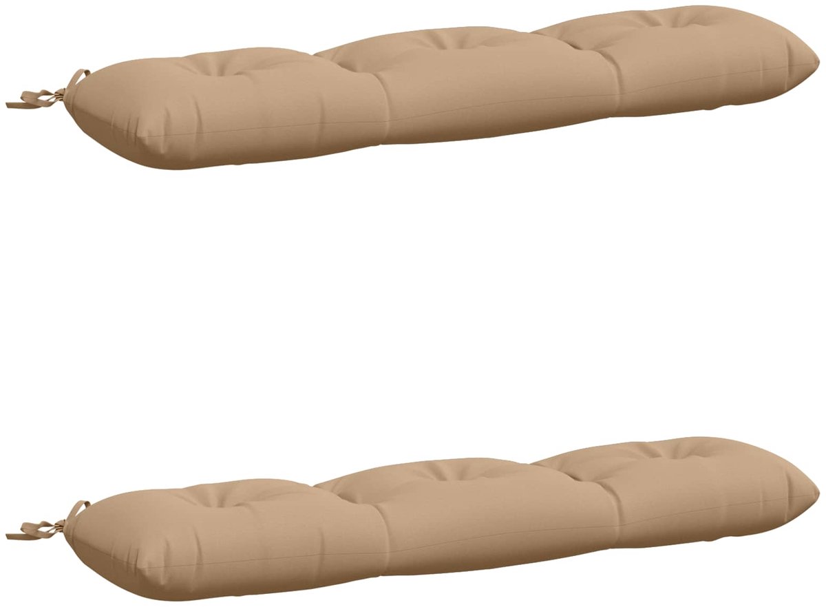 vidaXL Bankkussens - VIANEN - 2 - st - 100% - Polyester - Zand - 130 - x - 30 - x - 12 - cm