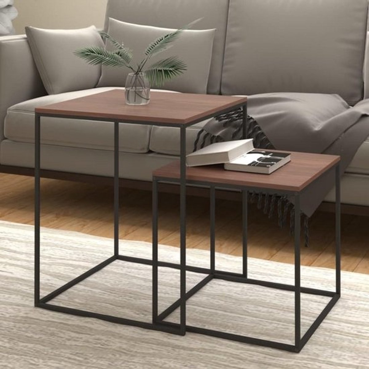 Salontafelset van 2 - In elkaar schuifbare tafels - Voor woonkamer